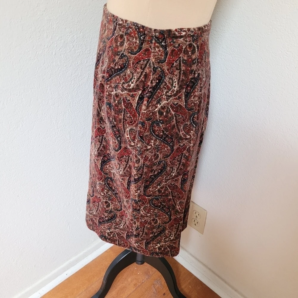 Vintage Laura Ashley Velour Paisley Skirt